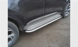 Пороги ступеньки Kia Sportage IV рестайлинг, с площадкой, 75х42 мм, ТСС